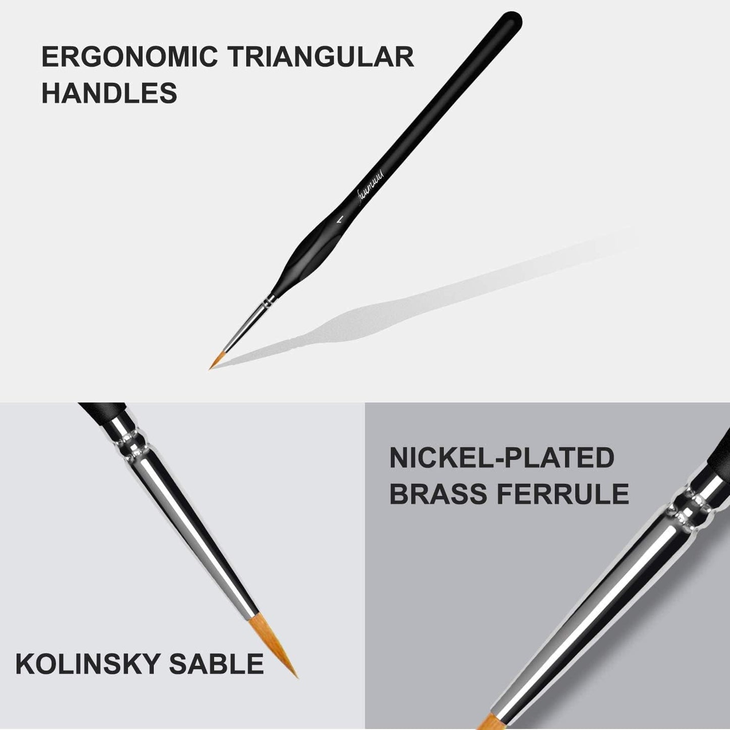 Fuumuui Professional Sable Detail Brushes (5 pcs) - SOCO Store Fujairah