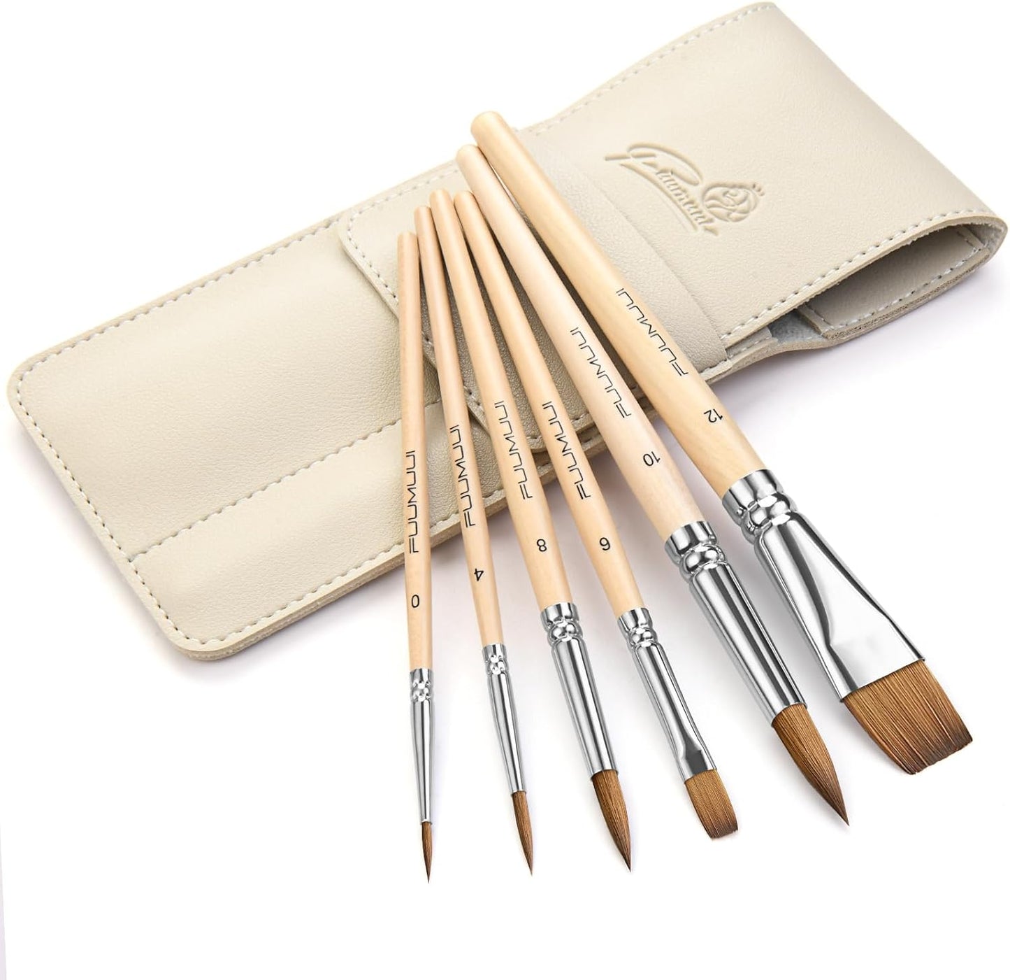 Fuumuui Sable Travel Watercolor Brushes (6 pcs)