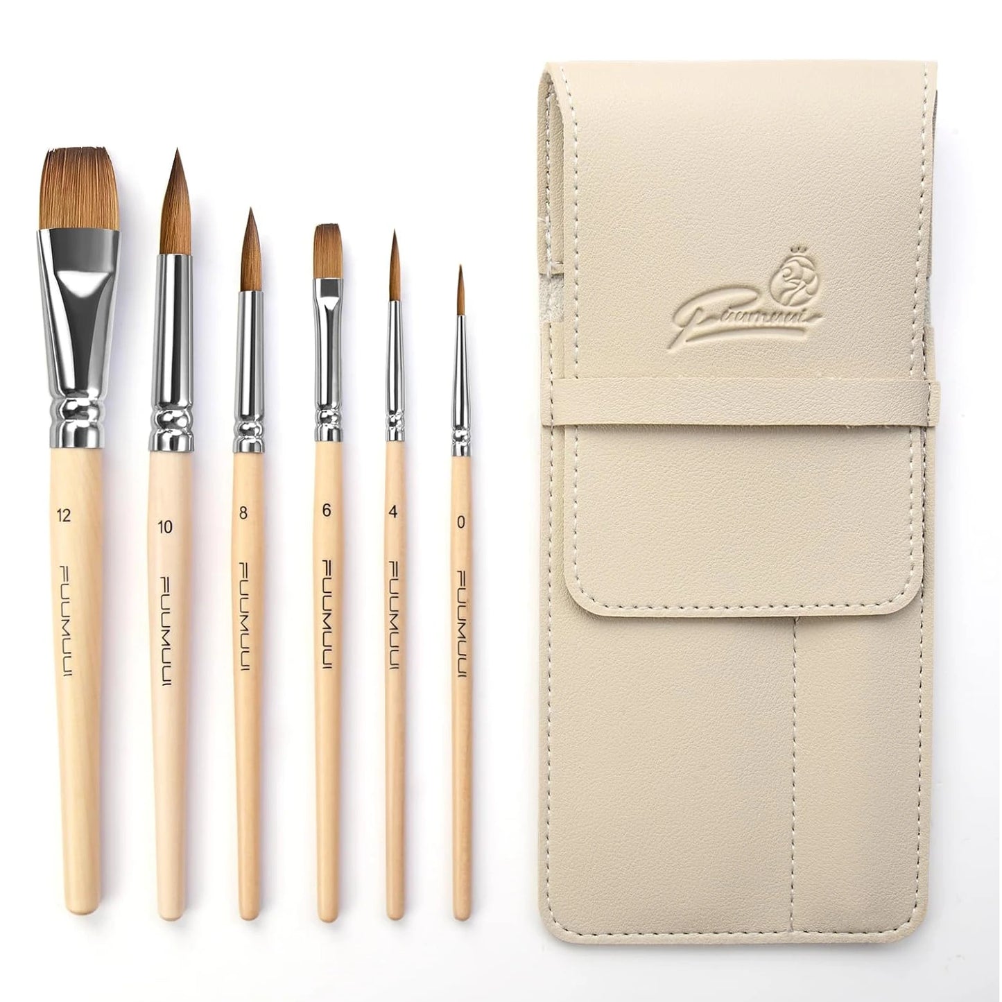 Fuumuui Sable Travel Watercolor Brushes (6 pcs)