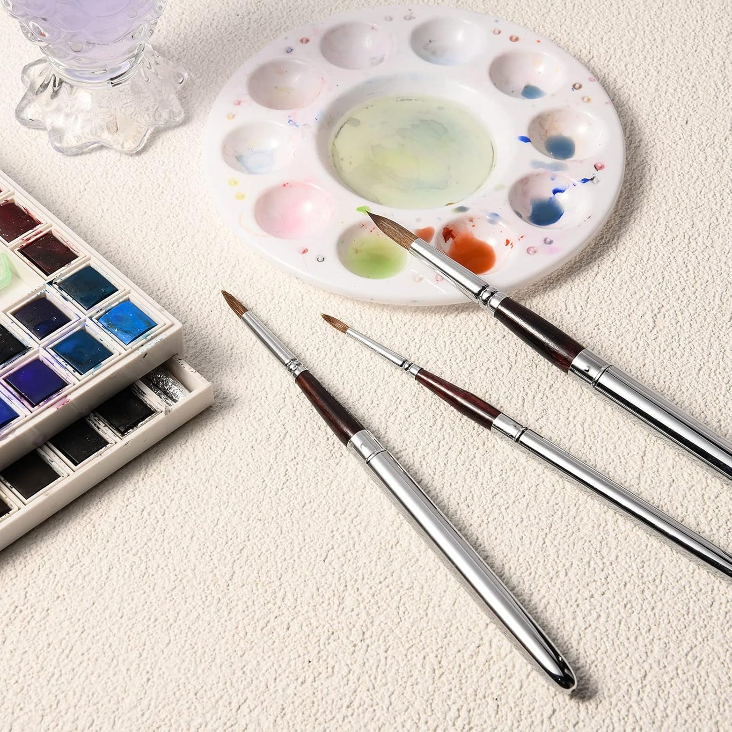 Fuumuui Sable Travel Watercolor Brushes (3 pcs)