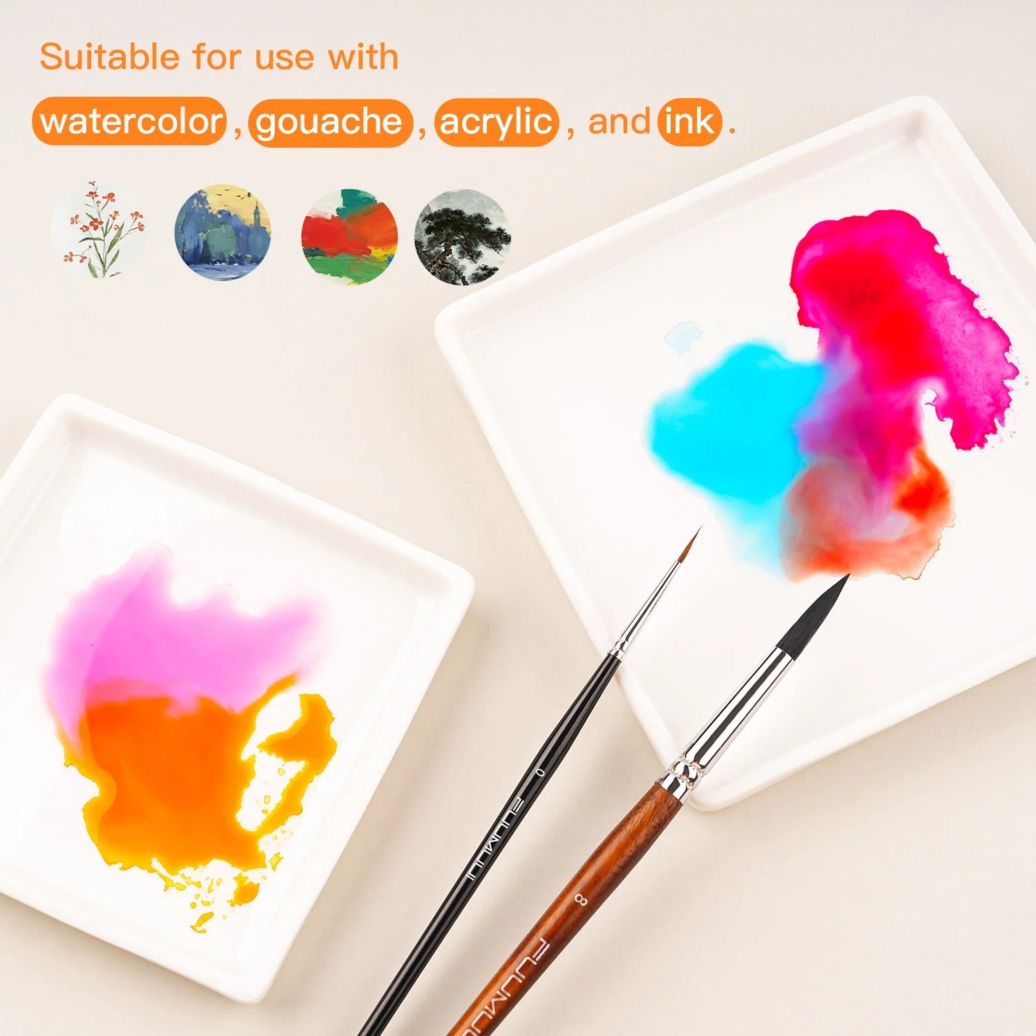 Ceramic Watercolor Palette with Lid (12 - well or 20 - well) - SOCO Store Fujairah