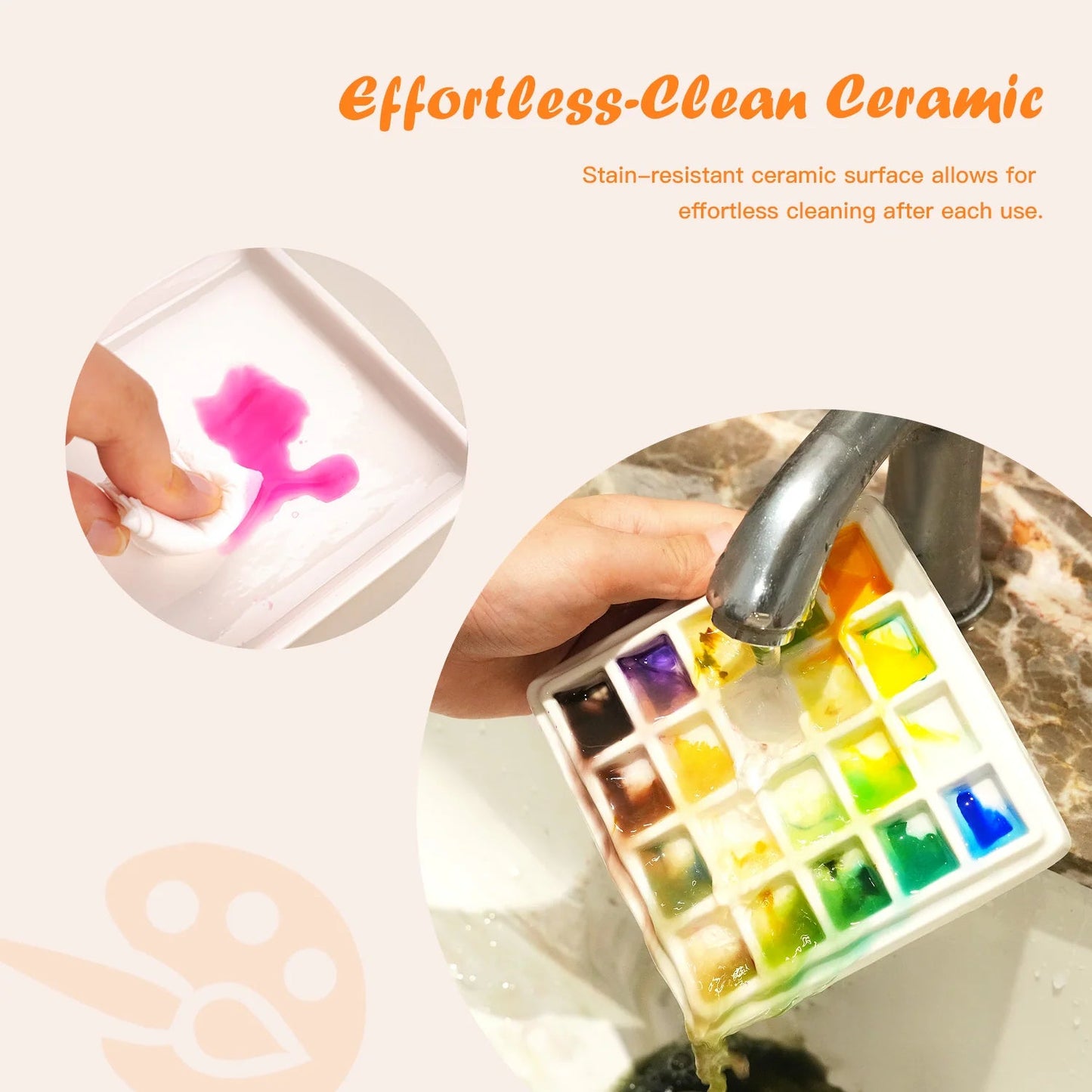 Ceramic Watercolor Palette with Lid (12 - well or 20 - well) - SOCO Store Fujairah