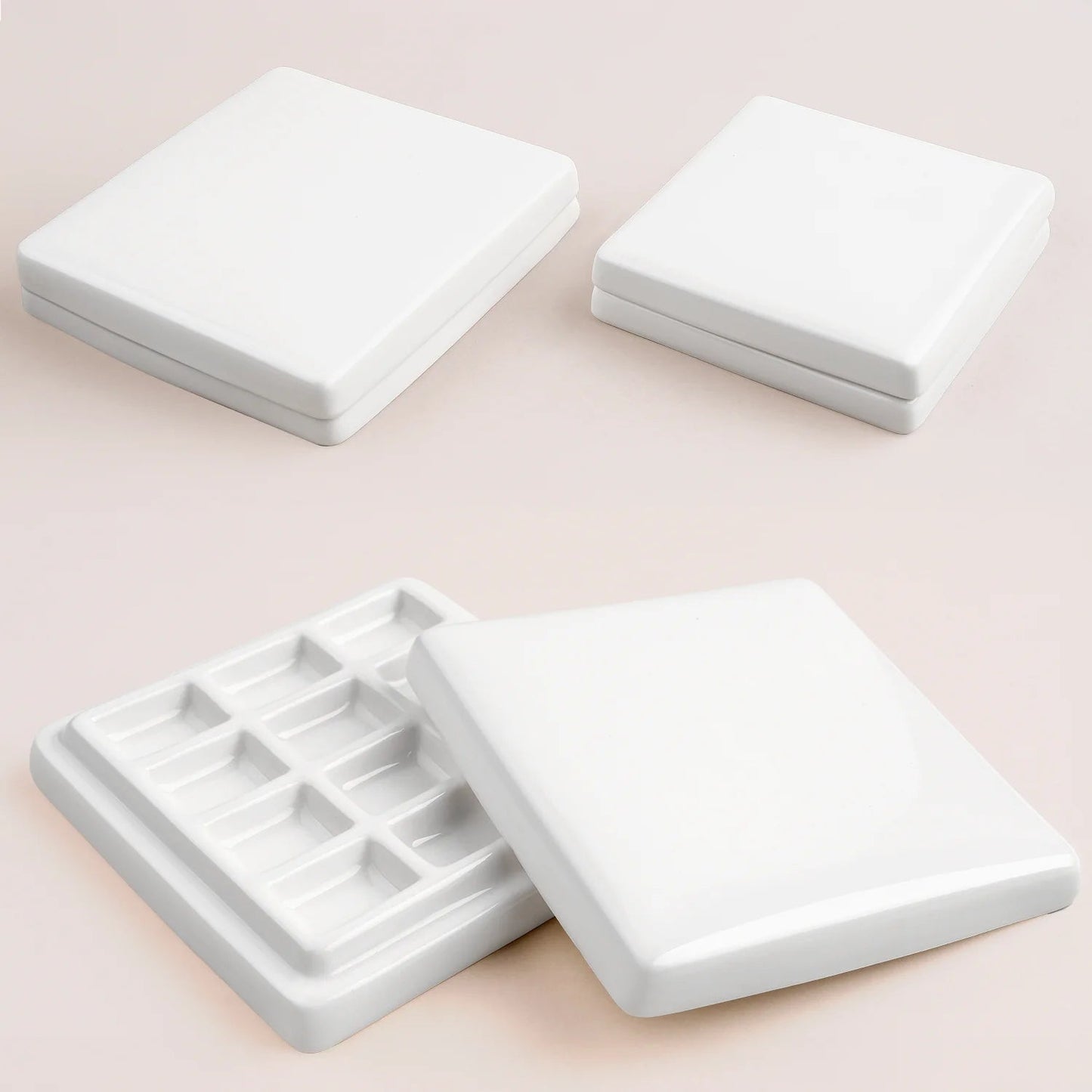 Ceramic Watercolor Palette with Lid (12 - well or 20 - well) - SOCO Store Fujairah