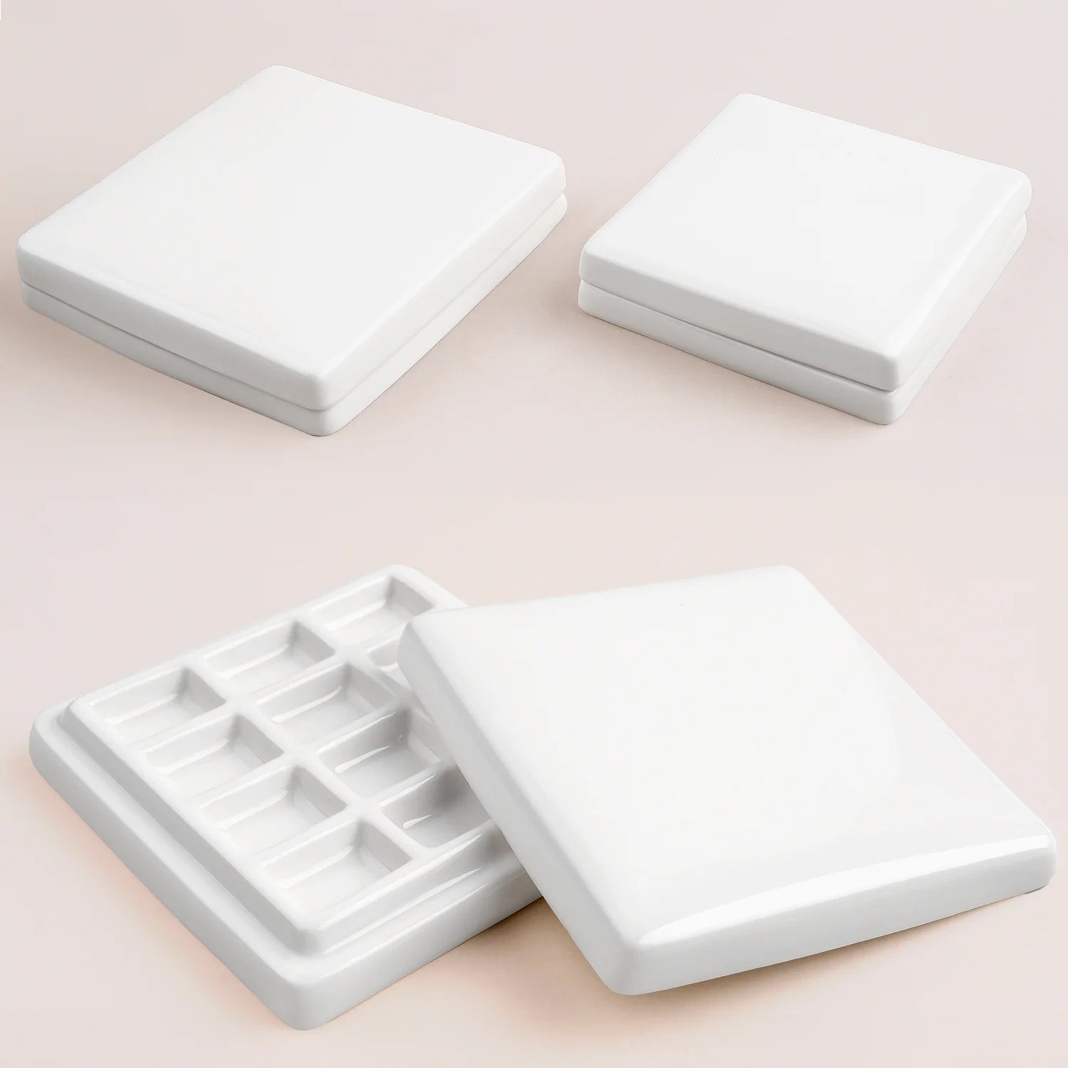 Ceramic Watercolor Palette with Lid (12 - well or 20 - well) - SOCO Store Fujairah