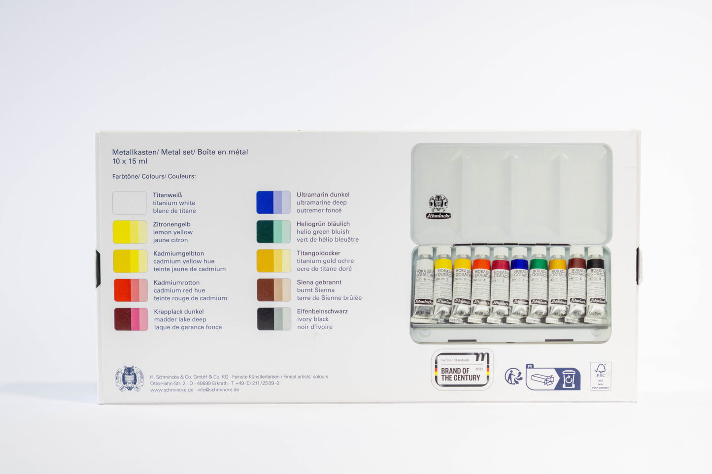 HORADAM GOUACHE – Metal Set 10 × 15ml - SOCO Store Fujairah