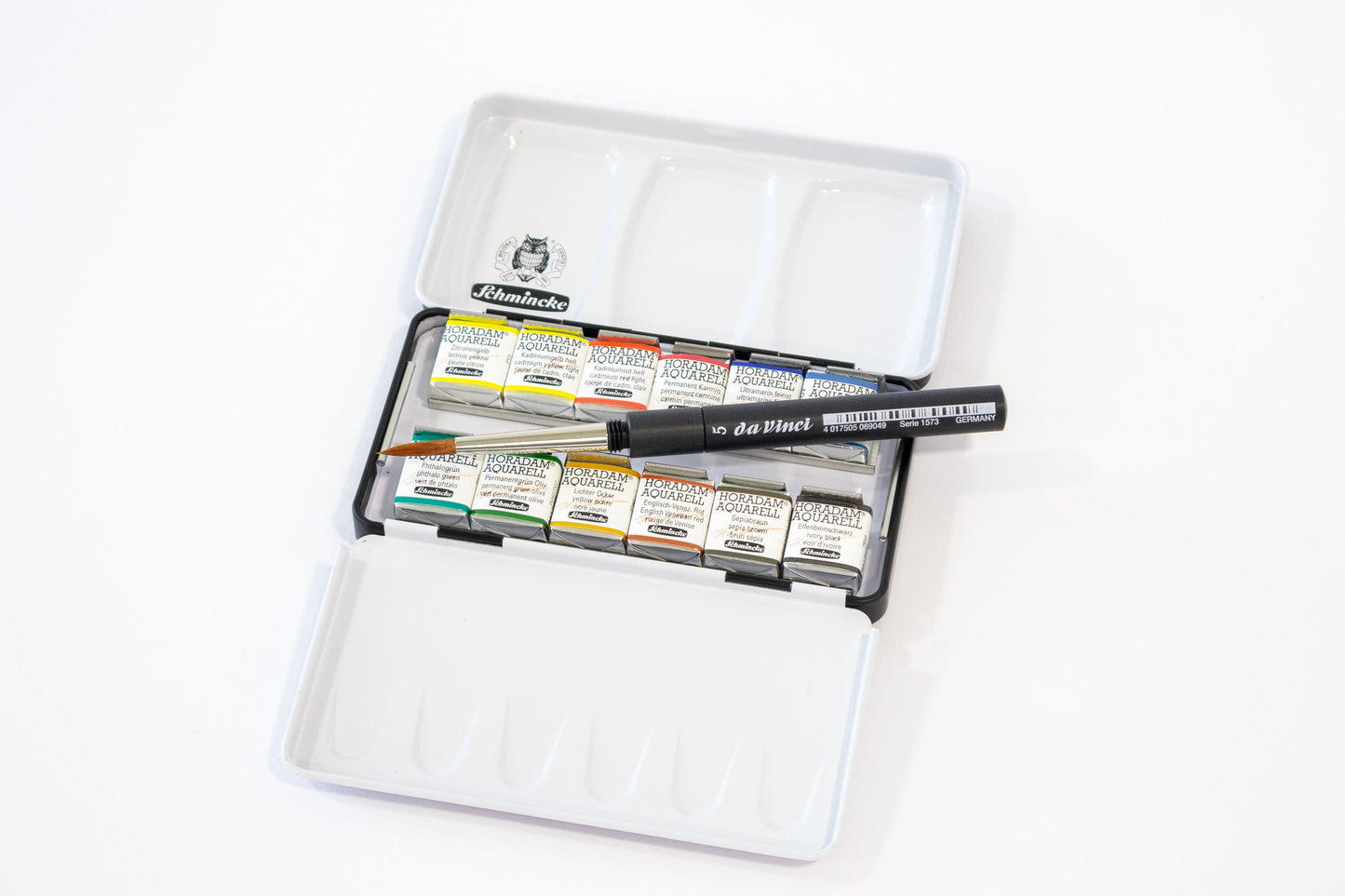 Schmincke Horadam 12 Half Pans and Brush - SOCO Store Fujairah